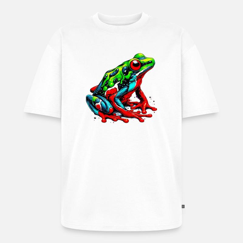 Frosch - Unisex Premium Oversized Bio T-Shirt - Weiß