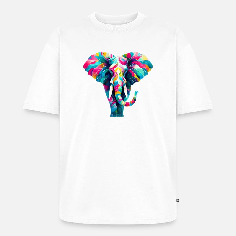 Elefant - Unisex Premium Oversized Bio T-Shirt - Weiß