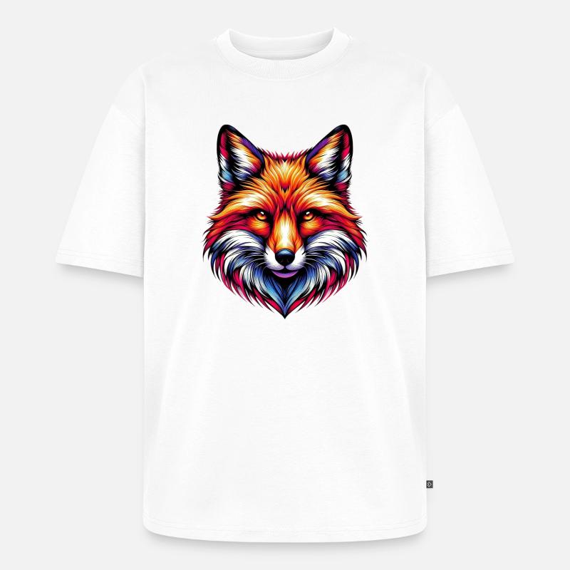 Fuchs - Unisex Premium Oversized Bio T-Shirt - Weiß