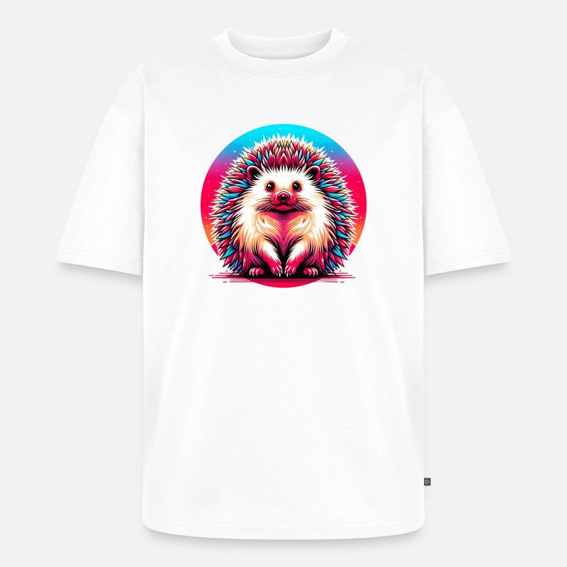 Igel - Unisex Premium Oversized Bio T-Shirt - Weiß
