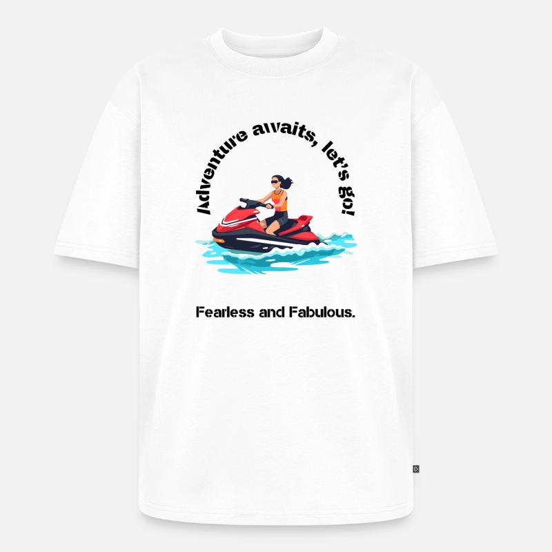 Lebendiges Jetski-Abenteuer-Design - Unisex Premium Oversized Bio T-Shirt - Weiß