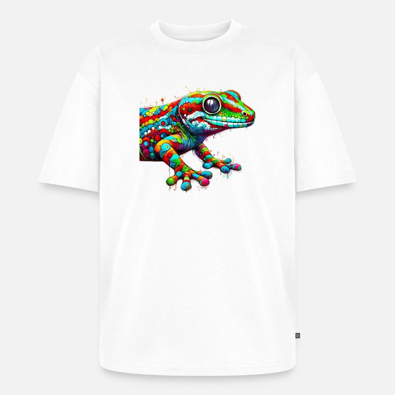 Gecko - Unisex Premium Oversized Bio T-Shirt - Weiß