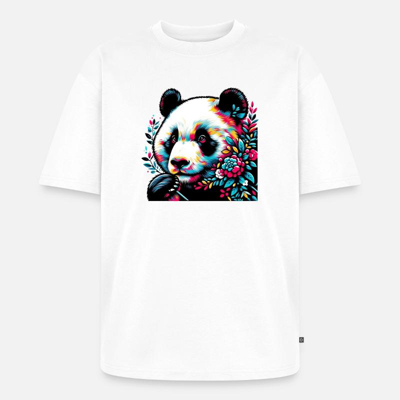 Panda - T-shirt Premium bio oversize Unisexe - blanc