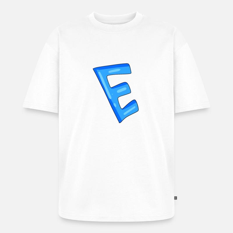 Letter E Initial point - Unisex Premium Oversized Organic T-Shirt - white
