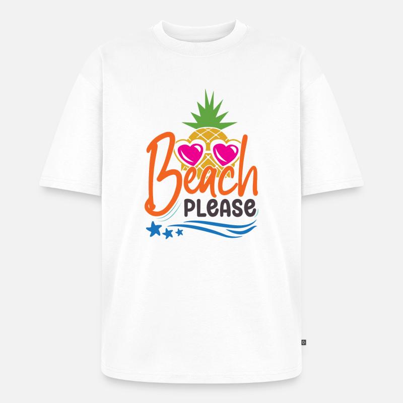 Strand bitte - Unisex Premium Oversized Bio T-Shirt - Weiß