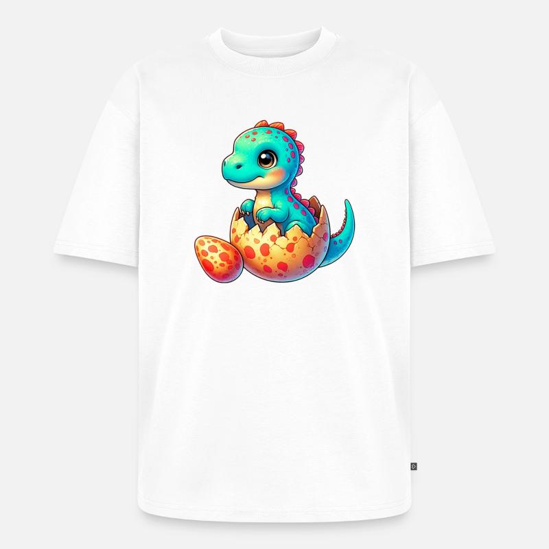 Dinosaurier - Unisex Premium Oversized Bio T-Shirt - Weiß