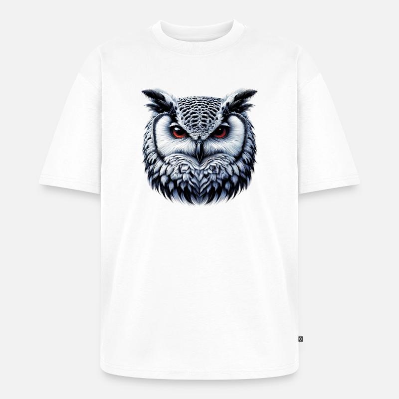 Eule - Unisex Premium Oversized Bio T-Shirt - Weiß