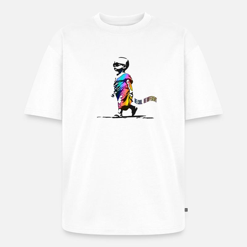 Be Cool Be Different - Unisex Premium Oversized Bio T-Shirt - Weiß