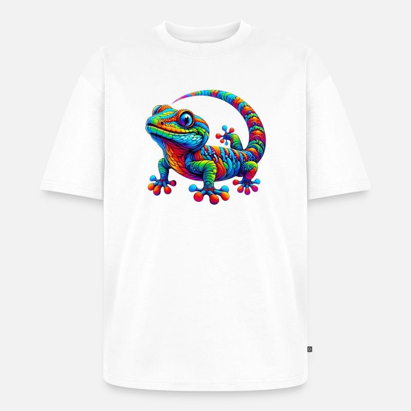 Gecko - Unisex Premium Oversized Bio T-Shirt - Weiß