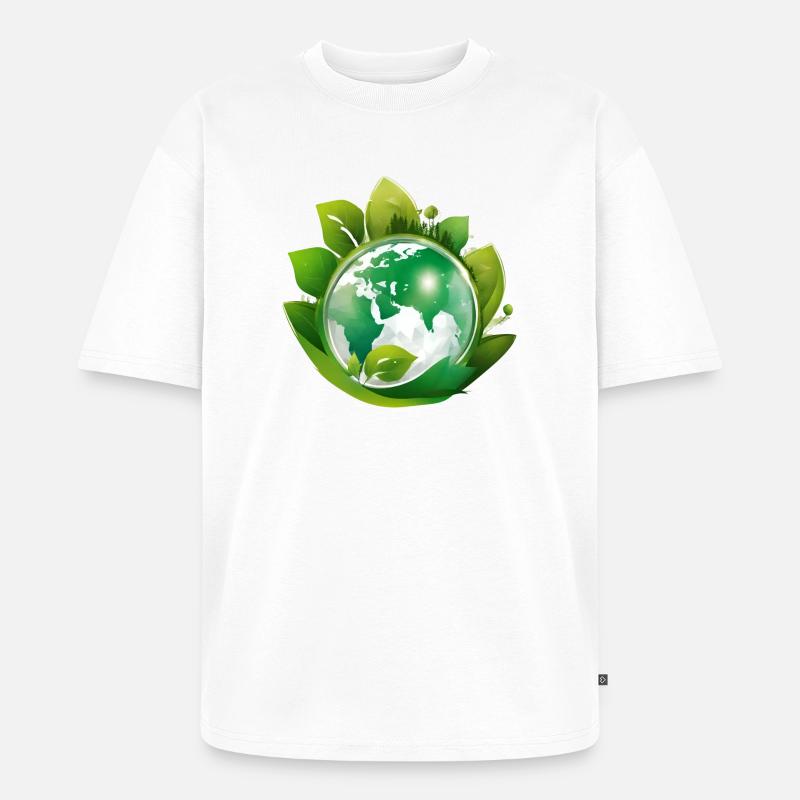 Planet Erde, Mutter Natur - Unisex Premium Oversized Bio T-Shirt - Weiß
