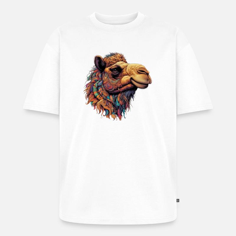 Kamel - Unisex Premium Oversized Bio T-Shirt - Weiß