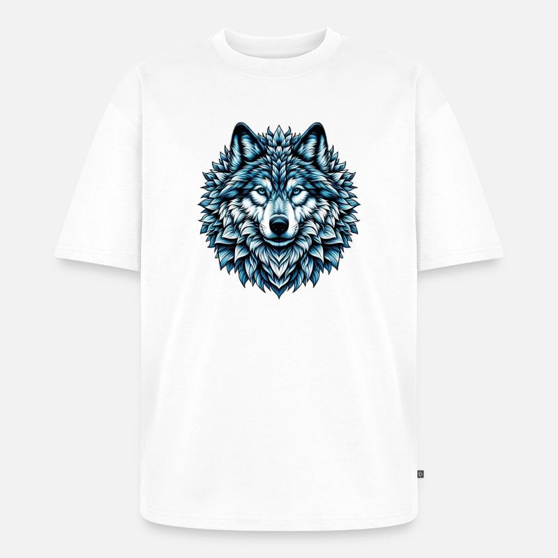 Wolf - Unisex Premium Oversized Bio T-Shirt - Weiß