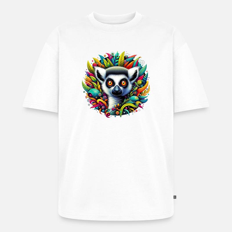 Lemur - Unisex Premium Oversized Bio T-Shirt - Weiß