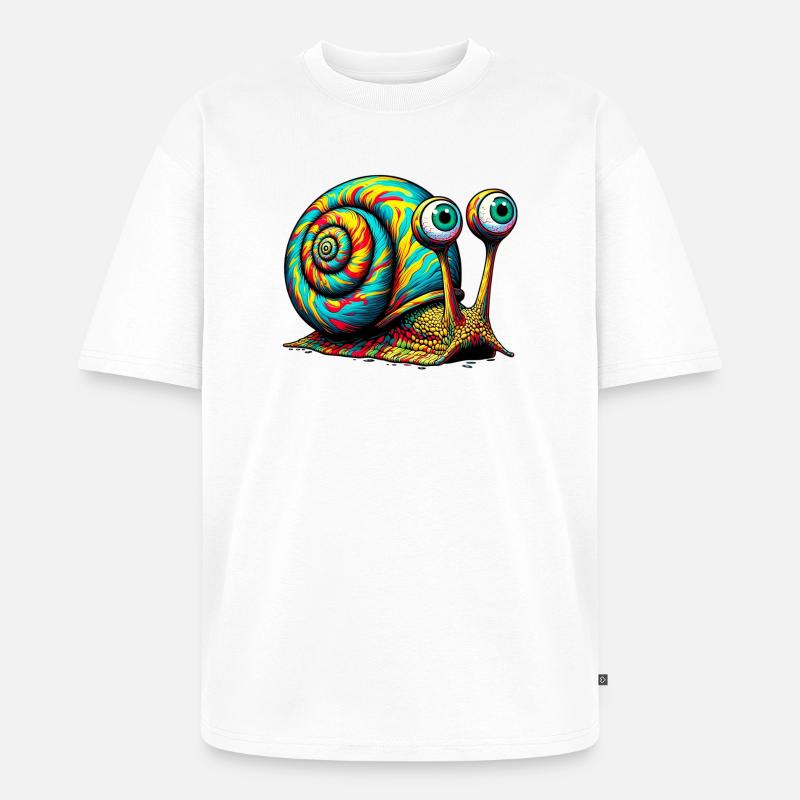 Schnecke - Unisex Premium Oversized Bio T-Shirt - Weiß