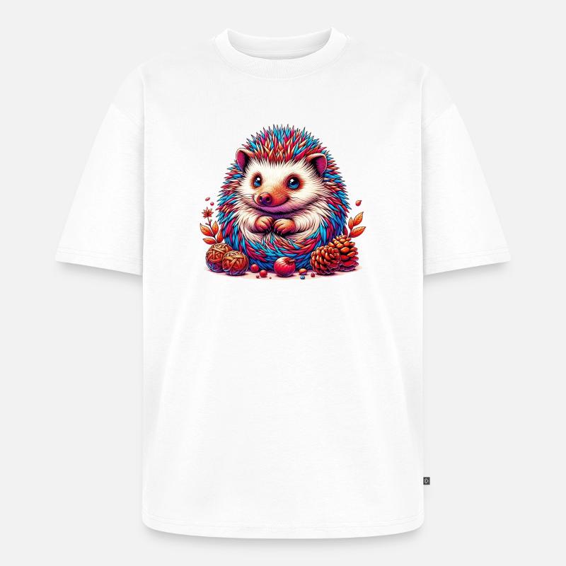 Igel - Unisex Premium Oversized Bio T-Shirt - Weiß
