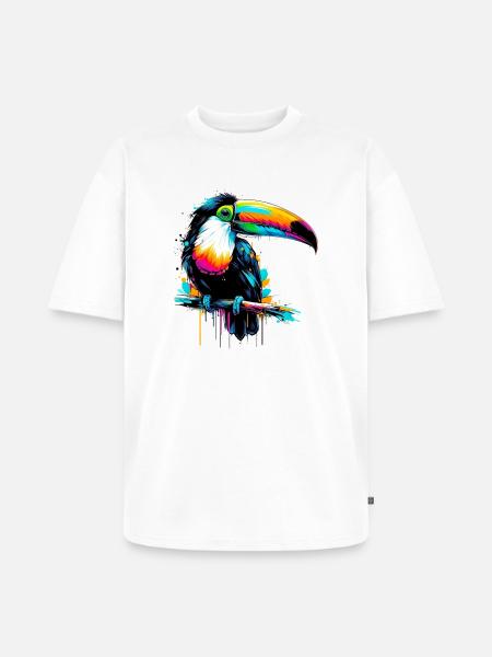 Toucan - Unisex Premium Oversized Organic T-Shirt - white