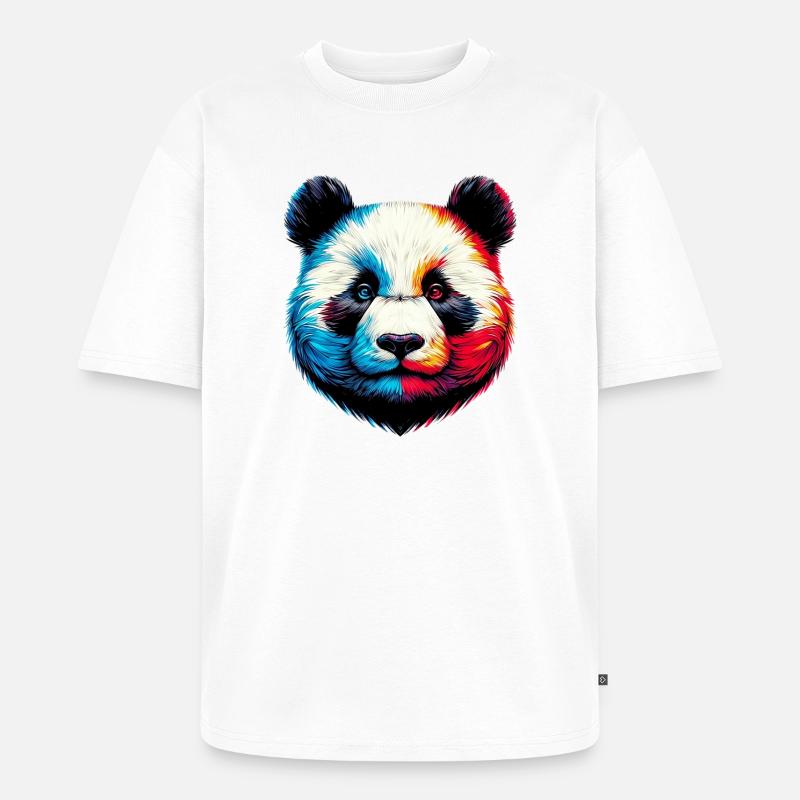 Panda - Unisex Premium Oversized Bio T-Shirt - Weiß