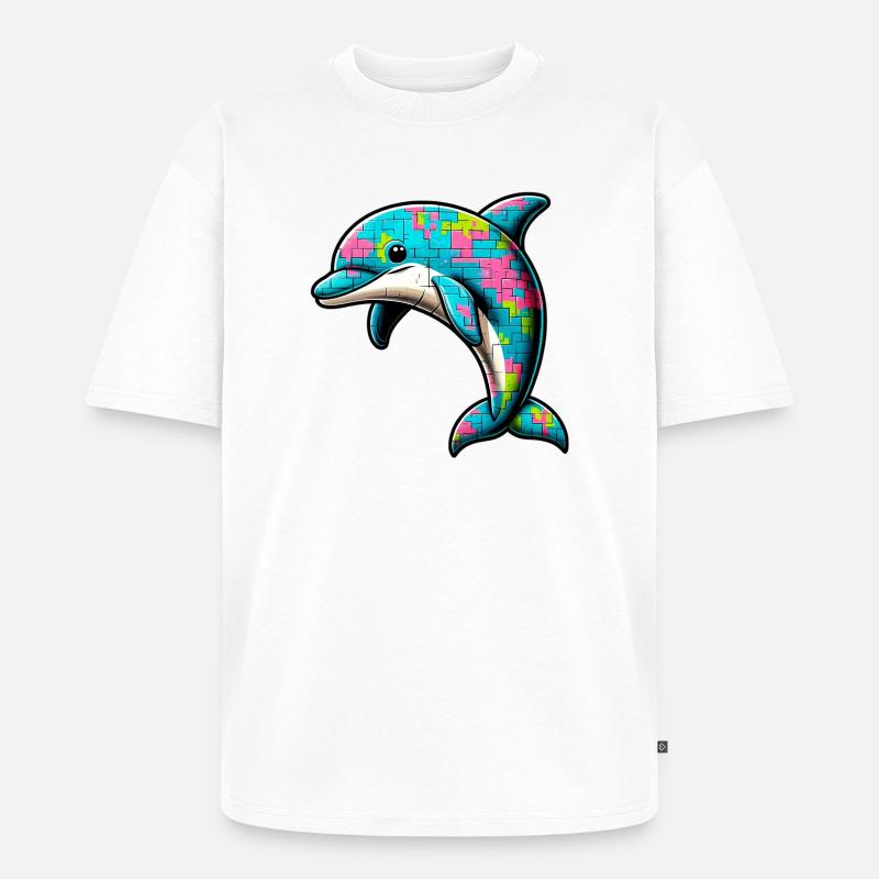 Delfin - Unisex Premium Oversized Bio T-Shirt - Weiß