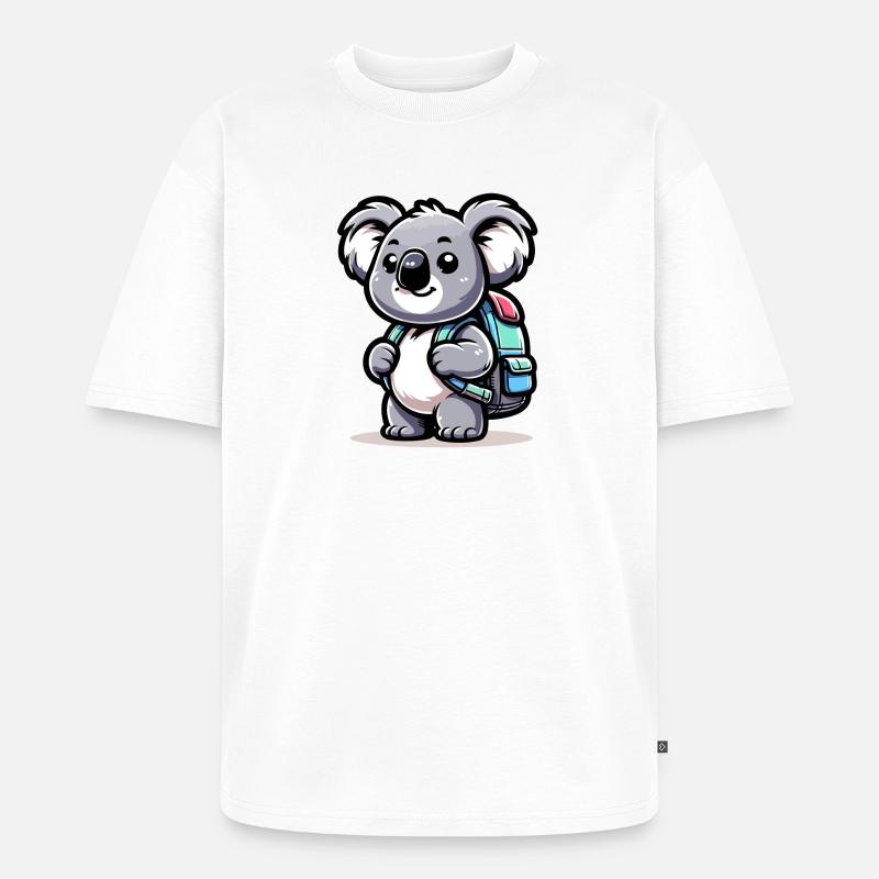 Backpacker-Koala: Der Globetrotter-Kumpel - Unisex Premium Oversized Bio T-Shirt - Weiß