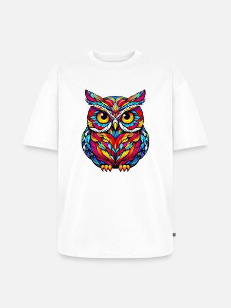 Owl - Unisex Premium Oversized Organic T-Shirt - white