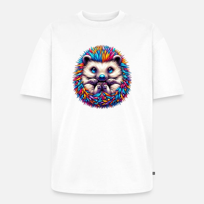 Igel - Unisex Premium Oversized Bio T-Shirt - Weiß