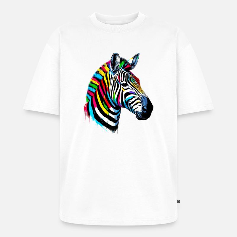 Zebra - Unisex Premium Oversized Bio T-Shirt - Weiß