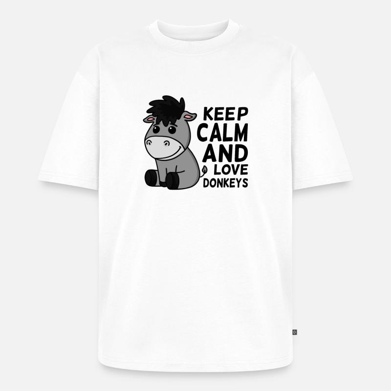 Esel Liebe Spruch Lustig Geschenk - Unisex Premium Oversized Bio T-Shirt - Weiß