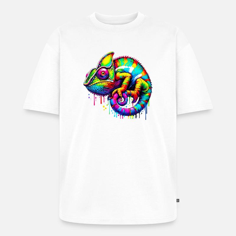 Chamäleon - Unisex Premium Oversized Bio T-Shirt - Weiß