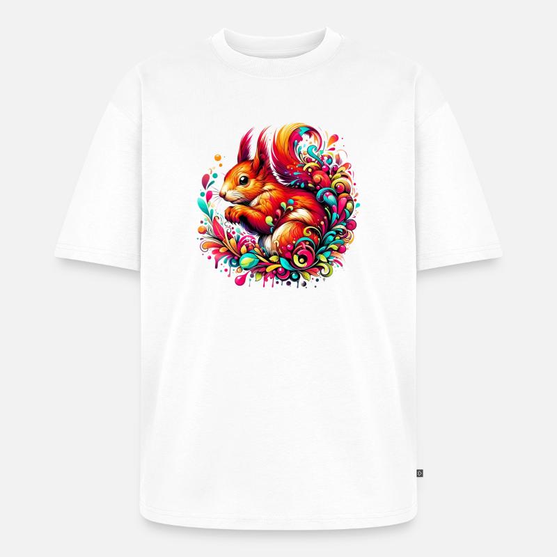 Eichhörnchen - Unisex Premium Oversized Bio T-Shirt - Weiß