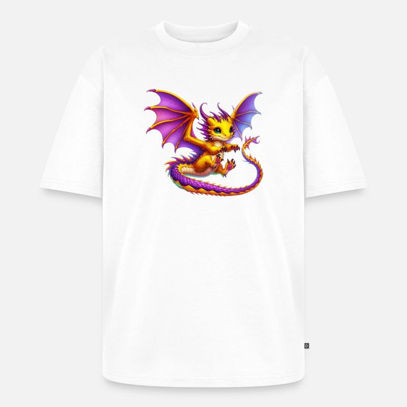 Drache - Unisex Premium Oversized Bio T-Shirt - Weiß