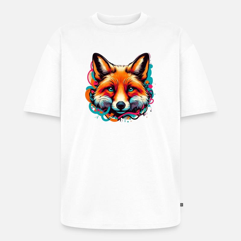 Fuchs - Unisex Premium Oversized Bio T-Shirt - Weiß