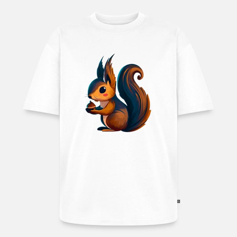 Eichhörnchen - Unisex Premium Oversized Bio T-Shirt - Weiß