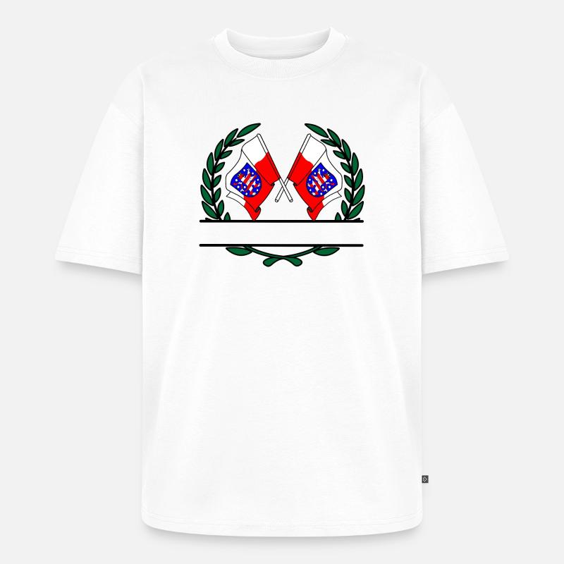 Drapeaux Thuringe couronne de laurier bannière - T-shirt Premium bio oversize Unisexe - blanc