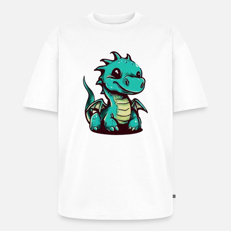 Drache - Unisex Premium Oversized Bio T-Shirt - Weiß