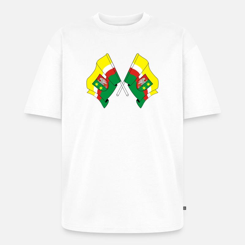 Zwei Flaggen Lubusz - Unisex Premium Oversized Bio T-Shirt - Weiß