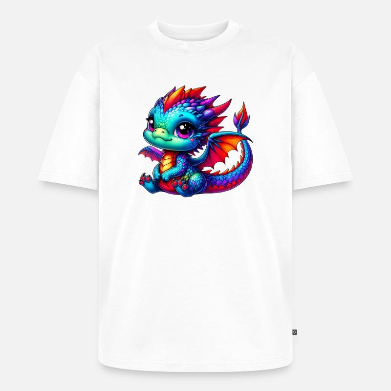 Drache - Unisex Premium Oversized Bio T-Shirt - Weiß