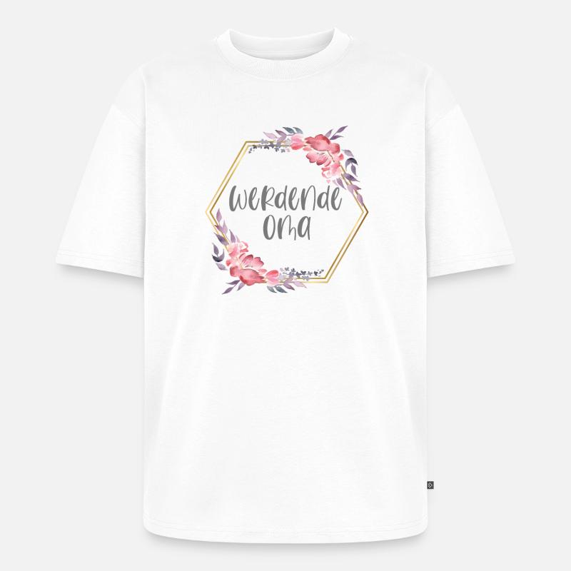 Boho werdende Oma Schwangerschaft Geschenk - Unisex Premium Oversized Bio T-Shirt - Weiß
