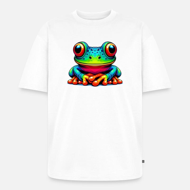 Frosch - Unisex Premium Oversized Bio T-Shirt - Weiß