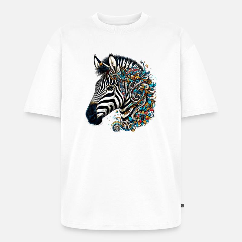 Zebra - Unisex Premium Oversized Bio T-Shirt - Weiß