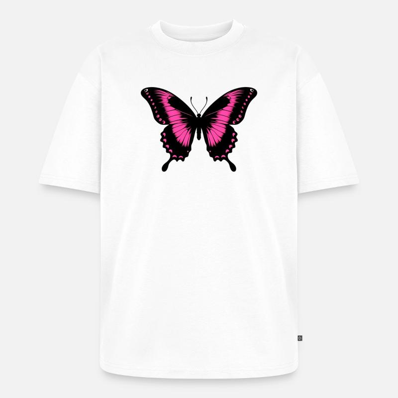Schmetterling - Unisex Premium Oversized Bio T-Shirt - Weiß