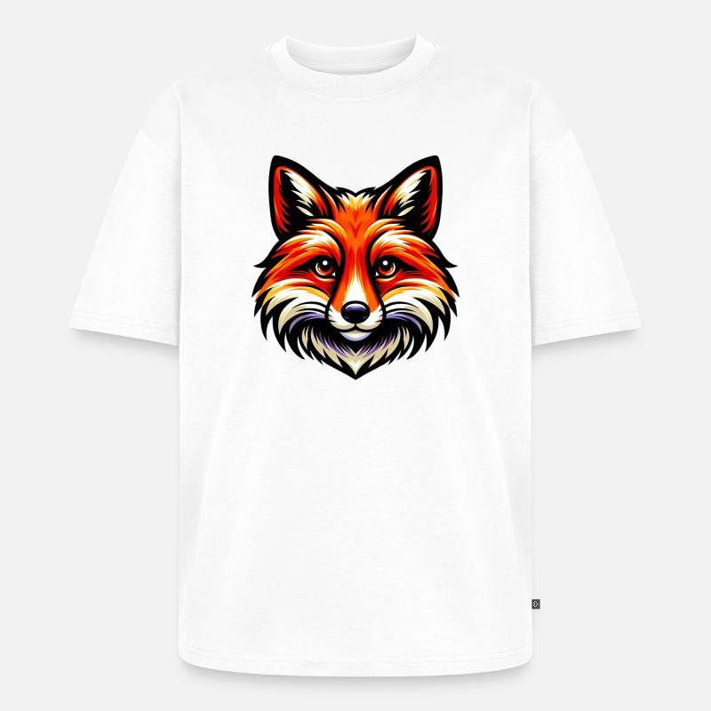 Fuchs - Unisex Premium Oversized Bio T-Shirt - Weiß