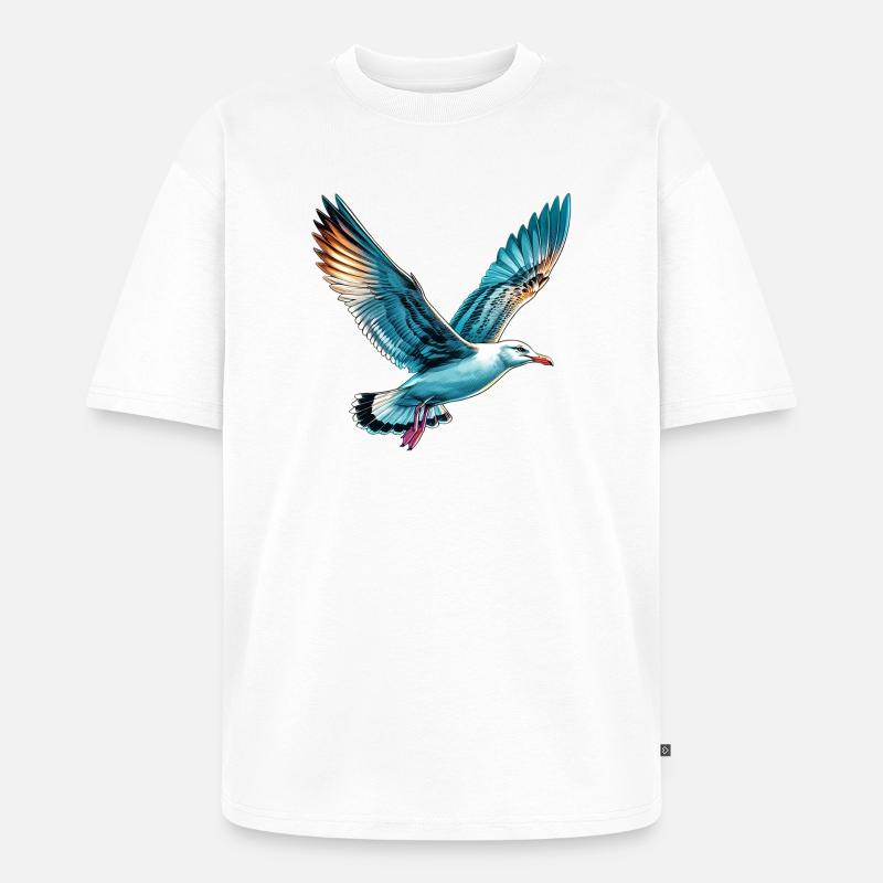 Möwe - Unisex Premium Oversized Bio T-Shirt - Weiß