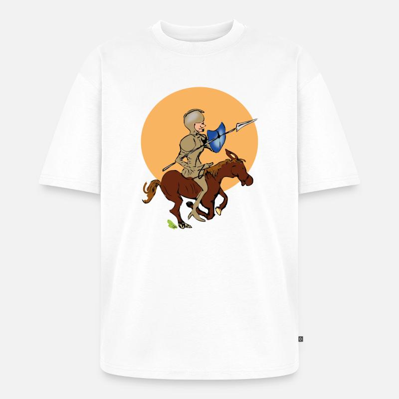 Ritter auf Pferd - Unisex Premium Oversized Bio T-Shirt - Weiß
