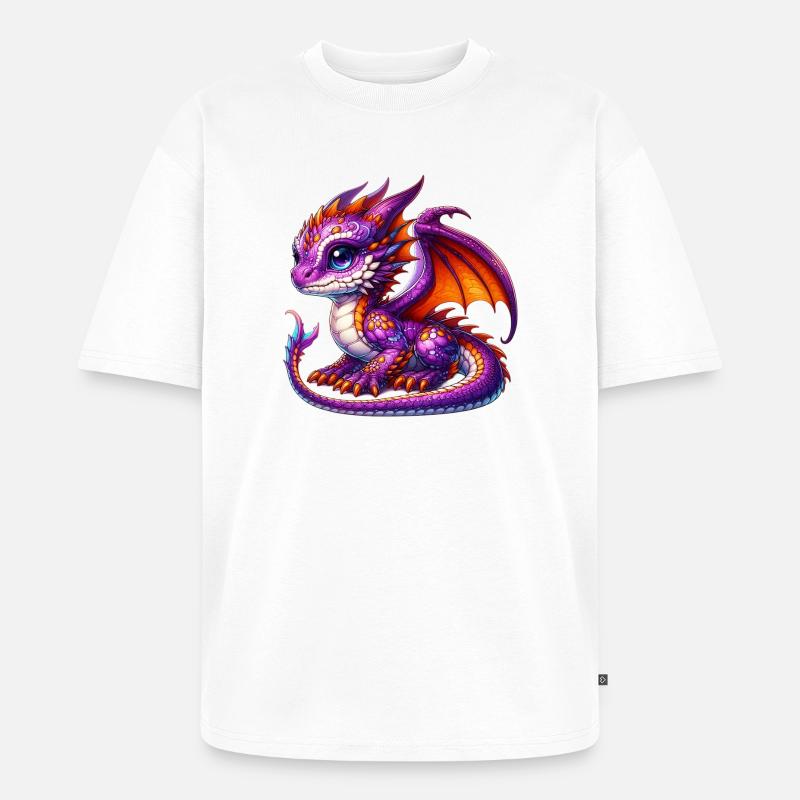 Drache - Unisex Premium Oversized Bio T-Shirt - Weiß