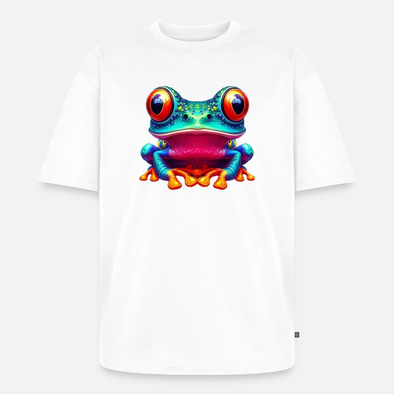 Frosch - Unisex Premium Oversized Bio T-Shirt - Weiß