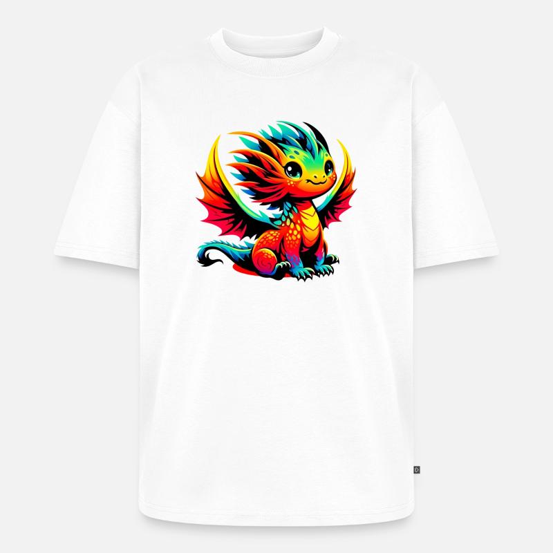 Drache - Unisex Premium Oversized Bio T-Shirt - Weiß