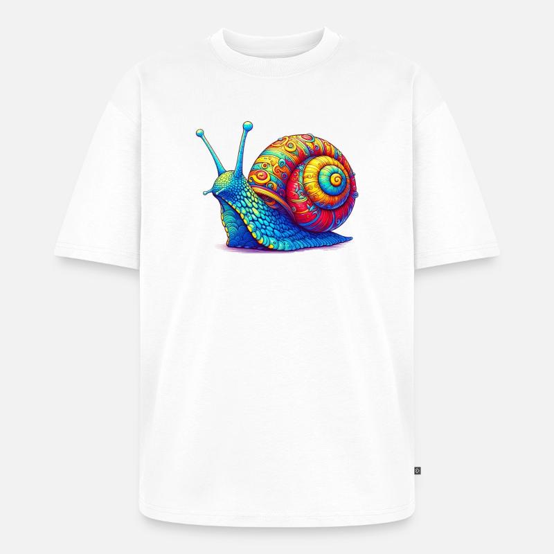 Schnecke - Unisex Premium Oversized Bio T-Shirt - Weiß