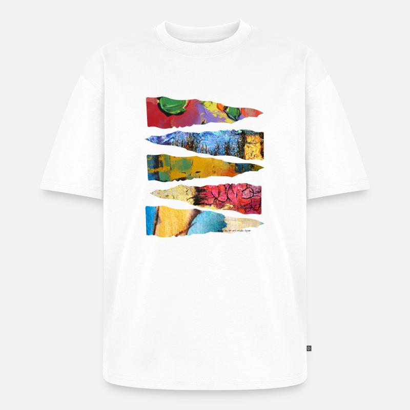 Abstraktes buntes Farbschicht-Design - Unisex Premium Oversized Bio T-Shirt - Weiß