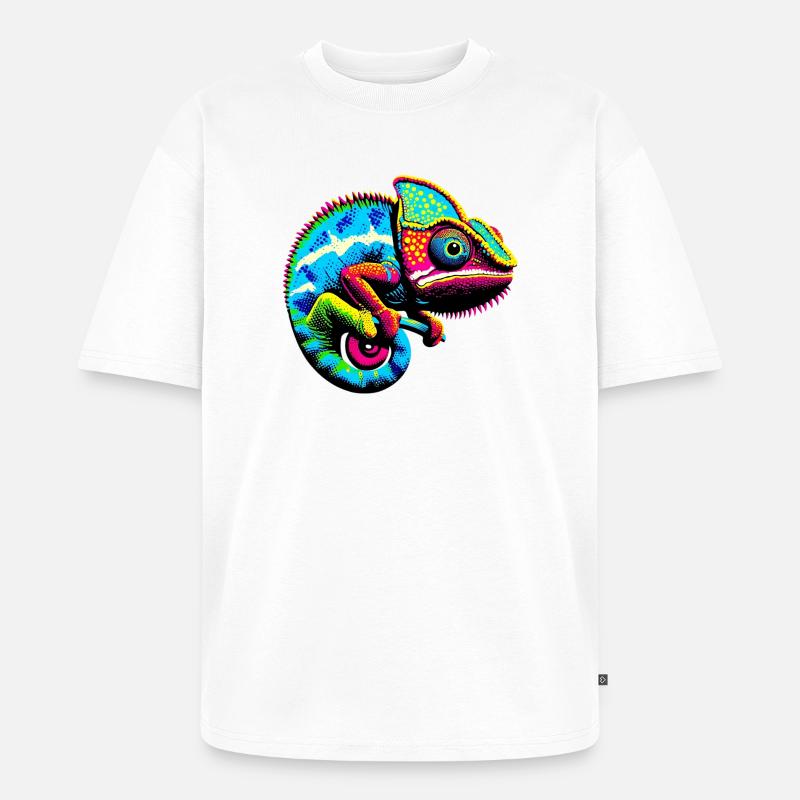 Chamäleon - Unisex Premium Oversized Bio T-Shirt - Weiß