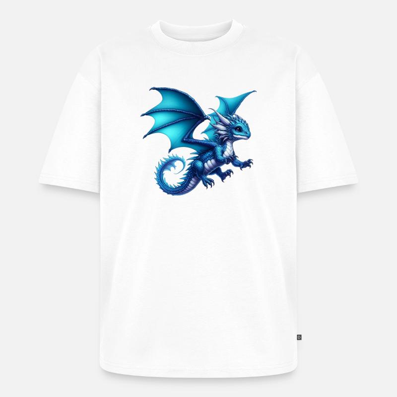 Drache - Unisex Premium Oversized Bio T-Shirt - Weiß